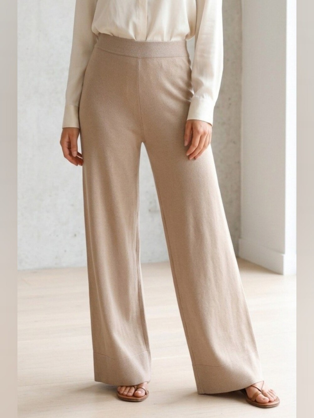 NWOT - Tamara H - High Rise Relaxed Wide-Leg Knit Lounge Pants